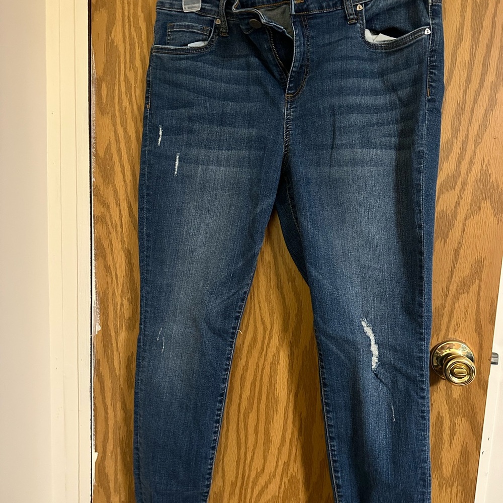 Kut from the Kloth Blue Skinny Jeans Distressed Denim